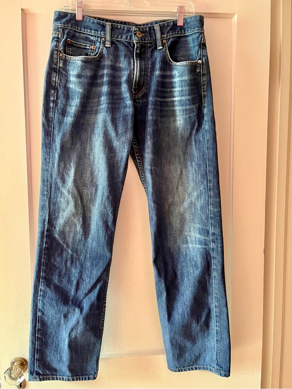 Bonobos Straight Leg Blue Jeans Mid-rise, waist 34